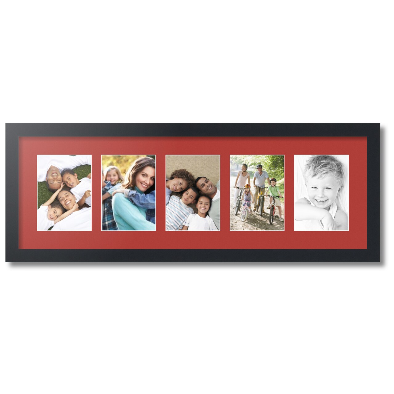 ArtToFrames Collage Photo Picture Frame with 5 - 5x7 inch Openings, Framed in Black with Over 62 Mat Color Options and Plexi Glass (CSM-3926-152)